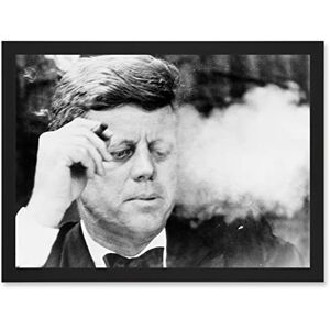 Artery8 Photo JFK John F Kennedy Smoking Cigar US President Picture A4 Artwork Framed Wall Art Print Artery8 Photo JFK John F Kennedy Smoking Cigar US President Picture A4 Artwork Framed Wall Art Print