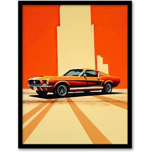Wee Blue Coo Wall Cracks Orange Sports Motor Car Artwork Framed Wall Art Print 18X24 Inch Wee Blue Coo Wall Cracks Orange Sports Motor Car Artwork Framed Wall Art Print 18X24 Inch