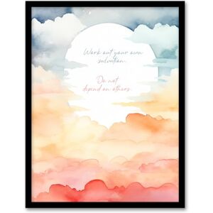 Artery8 Your Own Salvation Buddhist Mindfulness Quote Watercolour Sun Through Clouds Buddha Meditation Enlightenment Vihara Artwork Framed Wall Art Print A4 Artery8 Your Own Salvation Buddhist Mindfulness Quote Watercolour Sun Through Clouds Buddha Meditation Enlightenment Vihara Artwork Framed Wall Art Print A4