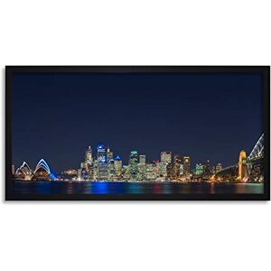 Fine Art Prints David Iliff Panorama Sydney Harbour Bridge Night Photo left Framed Wall Art Print Long 25X12 Inch Fine Art Prints David Iliff Panorama Sydney Harbour Bridge Night Photo left Framed Wall Art Print Long 25X12 Inch