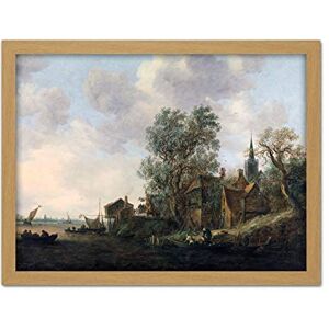 Artery8 Van Goyen View Town On A River Landscape Painting Artwork Framed Wall Art Print 18X24 Inch Artery8 Van Goyen View Town On A River Landscape Painting Artwork Framed Wall Art Print 18X24 Inch