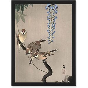 Artery8 Nature Sparrow Bird Flower Shoson Ohara Japanese A4 Artwork Framed Wall Art Print Artery8 Nature Sparrow Bird Flower Shoson Ohara Japanese A4 Artwork Framed Wall Art Print