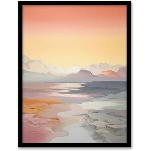 Wee Blue Coo Serenity And Sunlight Salt Lake Desert Landscape Pink Yellow Blue Pastel Colour Oil Painting Artwork Framed Wall Art Print A4 Wee Blue Coo Serenity And Sunlight Salt Lake Desert Landscape Pink Yellow Blue Pastel Colour Oil Painting Artwork Framed Wall Art Print A4