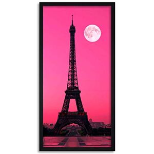 Wee Blue Coo Eiffel Tower Paris Dawn Moon Long Panel Framed Wall Art Print Wee Blue Coo Eiffel Tower Paris Dawn Moon Long Panel Framed Wall Art Print