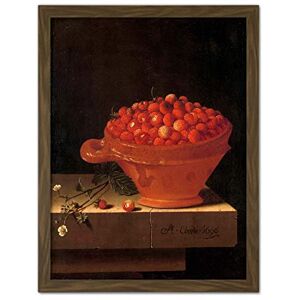 Artery8 Coorte Bowl Strawberries On Stone Plinth Painting Artwork Framed Wall Art Print 18X24 Inch Artery8 Coorte Bowl Strawberries On Stone Plinth Painting Artwork Framed Wall Art Print 18X24 Inch