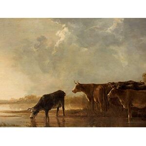 Artery8 Aelbert Cuyp River Landscape With Cows Painting Premium Wall Art Canvas Print 18X24 Inch Artery8 Aelbert Cuyp River Landscape With Cows Painting Premium Wall Art Canvas Print 18X24 Inch