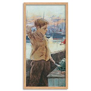 Fine Art Prints Adolfo Guiard Ships Boy Painting Harbour Child Long Framed Art Print Wall Poster 25x12 inch Fine Art Prints Adolfo Guiard Ships Boy Painting Harbour Child Long Framed Art Print Wall Poster 25x12 inch