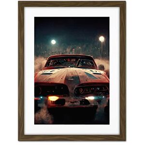 Doppelganger33 LTD Classic Sports Car Muscle Cinematic Night Atmospheric Race In Fog Artwork Framed Wall Art Print 18X24 Inch Doppelganger33 LTD Classic Sports Car Muscle Cinematic Night Atmospheric Race In Fog Artwork Framed Wall Art Print 18X24 Inch