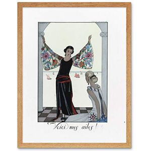 Artery8 Barbier Wings Dress French Fashion Woman 1923 Art Print Framed Poster Wall Decor 12x16 inch Artery8 Barbier Wings Dress French Fashion Woman 1923 Art Print Framed Poster Wall Decor 12x16 inch