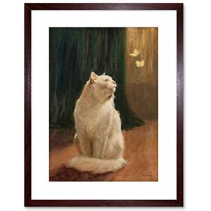 Wee Blue Coo PAINTING HEYER WHITE CAT AND TWO BUTTERFLIES 9x7 FRAMED ART PRINT F97X12726 Wee Blue Coo PAINTING HEYER WHITE CAT AND TWO BUTTERFLIES 9x7 FRAMED ART PRINT F97X12726