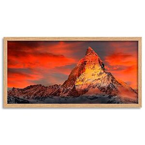 Wee Blue Coo Matterhorn Mountain Sunset Red Long Panel Framed Wall Art Print Wee Blue Coo Matterhorn Mountain Sunset Red Long Panel Framed Wall Art Print