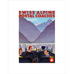 Wee Blue Coo Travel Transport Swiss Alpine Postal Coach Wall Art Print Wee Blue Coo Travel Transport Swiss Alpine Postal Coach Wall Art Print
