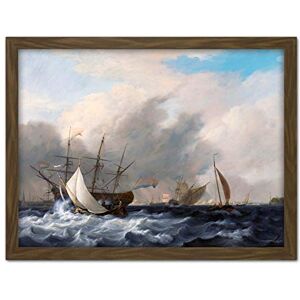 Artery8 Baur Navys Man Of War Amsterdam Ship Seascape Painting Artwork Framed Wall Art Print 18X24 Inch Artery8 Baur Navys Man Of War Amsterdam Ship Seascape Painting Artwork Framed Wall Art Print 18X24 Inch