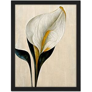 Wee Blue Coo Cala Lily Lilies Flower Abstract Minimalist Painting Cream Emerald Green Mustard Artwork Framed Wall Art Print 18X24 Inch Wee Blue Coo Cala Lily Lilies Flower Abstract Minimalist Painting Cream Emerald Green Mustard Artwork Framed Wall Art Print 18X24 Inch