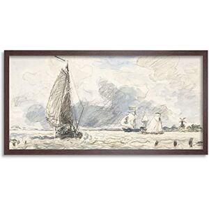 Artery8 Jongkind Dutch Fishing Boats Verso Sketches Drawing Framed Wall Art Print Long 25X12 Inch Artery8 Jongkind Dutch Fishing Boats Verso Sketches Drawing Framed Wall Art Print Long 25X12 Inch
