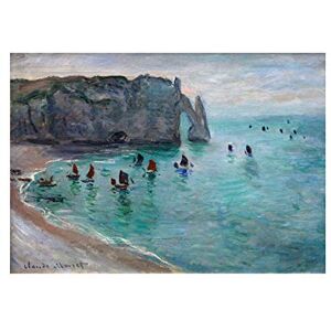 Wee Blue Coo Painting Monet Etretat Aval Door Fishing Boats Wall Art Print Wee Blue Coo Painting Monet Etretat Aval Door Fishing Boats Wall Art Print