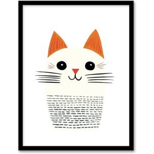 Artery8 Simple Cute Cat Portrait Pencil Colours Artwork Kids Bedroom Artwork Framed Wall Art Print A4 Artery8 Simple Cute Cat Portrait Pencil Colours Artwork Kids Bedroom Artwork Framed Wall Art Print A4