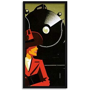 Wee Blue Coo Art Deco Train Stylish Woman Long Panel Framed Wall Art Print Wee Blue Coo Art Deco Train Stylish Woman Long Panel Framed Wall Art Print