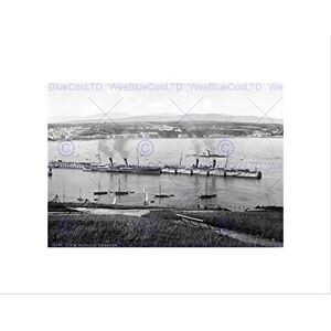 Wee Blue Coo Isle Of Man Douglas Harbor With Steamers England Old BW Wall Art Print Wee Blue Coo Isle Of Man Douglas Harbor With Steamers England Old BW Wall Art Print