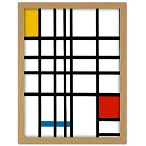 Wee Blue Coo Piet Mondrian Composition Yellow Blue Red Artwork Framed Wall Art Print 18X24 Inch Wee Blue Coo Piet Mondrian Composition Yellow Blue Red Artwork Framed Wall Art Print 18X24 Inch