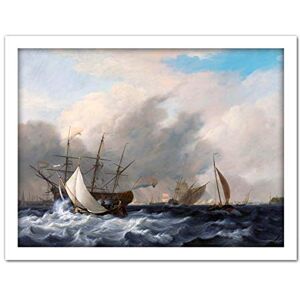Artery8 Baur Navys Man Of War Amsterdam Ship Seascape Painting Artwork Framed Wall Art Print 18X24 Inch Artery8 Baur Navys Man Of War Amsterdam Ship Seascape Painting Artwork Framed Wall Art Print 18X24 Inch
