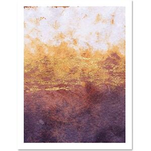 Wee Blue Coo Abstract Purple Yellow Gold Watercolour Large Framed Art Print Wall Poster 18x24 inch Wee Blue Coo Abstract Purple Yellow Gold Watercolour Large Framed Art Print Wall Poster 18x24 inch