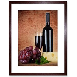 Wee Blue Coo Red Wine Glass Cheese Grapes Kitchen Picture Framed Wall Art Print Wee Blue Coo Red Wine Glass Cheese Grapes Kitchen Picture Framed Wall Art Print