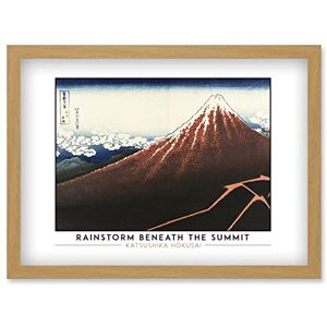 Wee Blue Coo Katsushika Hokusai Rainstorm Beneath The Summit Mount Fuji Painting Artwork Framed Wall Art Print A4 Wee Blue Coo Katsushika Hokusai Rainstorm Beneath The Summit Mount Fuji Painting Artwork Framed Wall Art Print A4