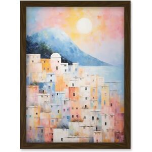 Artery8 Santorini Whitewashed Buildings Pastel Colour Oil Painting Orange Pink Blue Sunrise Fira Coastal City Artwork Framed Wall Art Print A4 Artery8 Santorini Whitewashed Buildings Pastel Colour Oil Painting Orange Pink Blue Sunrise Fira Coastal City Artwork Framed Wall Art Print A4