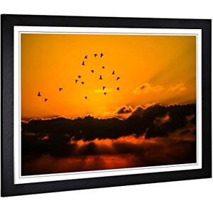 Big Box Art Framed Print of Birds in The Sky Orange Sunset Design Wall Art Picture Home Decor for Kitchen, Living, Dining Room, Bedroom, Hallway, Office, Black, A2 / 24.5x18 Inch / 62x45cm Big Box Art Framed Print of Birds in The Sky Orange Sunset Design Wall Art Picture Home Decor for Kitchen, Living, Dining Room, Bedroom, Hallway, Office, Black, A2 / 24.5x18 Inch / 62x45cm