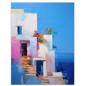 Wee Blue Coo Italian Daydream Abstract Oil Painting Blue Pink Orange Summer Holiday Destination Large Wall Art Poster Print Thick Paper 18X24 Inch Wee Blue Coo Italian Daydream Abstract Oil Painting Blue Pink Orange Summer Holiday Destination Large Wall Art Poster Print Thick Paper 18X24 Inch