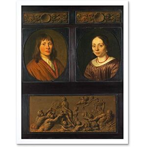Artery8 Van Slingelandt Portraits Man And A Woman Painting Art Print Framed Poster Wall Decor 12x16 inch Artery8 Van Slingelandt Portraits Man And A Woman Painting Art Print Framed Poster Wall Decor 12x16 inch