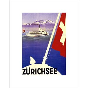 Wee Blue Coo TRAVEL LAKE ZURICH SWITZERLAND BOAT ALPINE MOUNTAIN FLAG FRAMED PRINT B12X6454 Wee Blue Coo TRAVEL LAKE ZURICH SWITZERLAND BOAT ALPINE MOUNTAIN FLAG FRAMED PRINT B12X6454