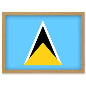 Artery8 - Saint Lucia National Flag - A4 - light oak - Poster Artery8 - Saint Lucia National Flag - A4 - light oak - Poster