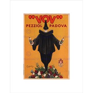 Wee Blue Coo Vov Pezziol Liqueur Padova Italy Clown Vintage Retro Advert Wall Art Print Wee Blue Coo Vov Pezziol Liqueur Padova Italy Clown Vintage Retro Advert Wall Art Print