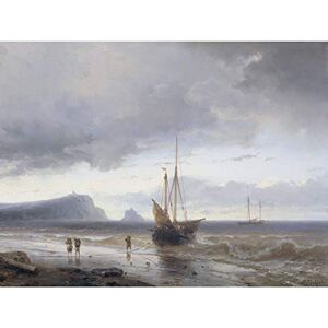 Artery8 Louis Meijer Along The Coast Ship Sea Painting Large XL Wall Art Canvas Print Artery8 Louis Meijer Along The Coast Ship Sea Painting Large XL Wall Art Canvas Print