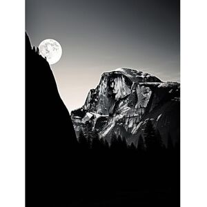 Artery8 Moonrise by Half Dome in Yosemite National Park High Contrast Black White Photograph Full Moon and Mountain Forest Landscape Extra Large XL Wall Art Poster Print Artery8 Moonrise by Half Dome in Yosemite National Park High Contrast Black White Photograph Full Moon and Mountain Forest Landscape Extra Large XL Wall Art Poster Print