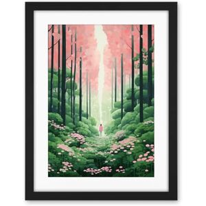 Artery8 Mount Yoshino Cherry Blossom Tree Forest Bright Artwork Baby Pink Green Walk in Nature Trail Artwork Framed Wall Art Print 18X24 Inch Artery8 Mount Yoshino Cherry Blossom Tree Forest Bright Artwork Baby Pink Green Walk in Nature Trail Artwork Framed Wall Art Print 18X24 Inch