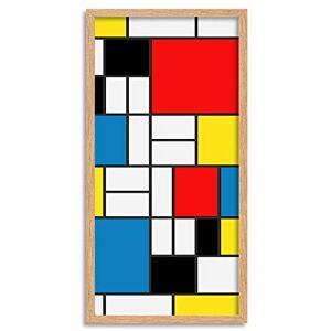 Wee Blue Coo Mondrian Composition Red Yellow Blue Black Long Panel Framed Wall Art Print Wee Blue Coo Mondrian Composition Red Yellow Blue Black Long Panel Framed Wall Art Print