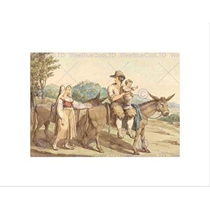 Wee Blue Coo Bartolomeo Pinelli Italian Peasant Family Donkey Wall Art Print Wee Blue Coo Bartolomeo Pinelli Italian Peasant Family Donkey Wall Art Print