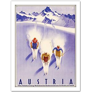 Wee Blue Coo Austria Alps Ski Snow Winter Travel Artwork Framed Wall Art Print 18X24 Inch Wee Blue Coo Austria Alps Ski Snow Winter Travel Artwork Framed Wall Art Print 18X24 Inch