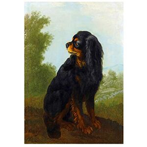 Wee Blue Coo Painting Animal Oudry Cavalier King Charles Spaniel Wall Art Print Wee Blue Coo Painting Animal Oudry Cavalier King Charles Spaniel Wall Art Print