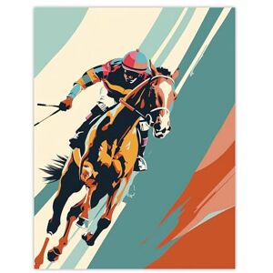Artery8 Jockey on Racehorse Animal Race Colourful Pop Art Living Room Large Wall Art Poster Print Thick Paper 18X24 Inch Artery8 Jockey on Racehorse Animal Race Colourful Pop Art Living Room Large Wall Art Poster Print Thick Paper 18X24 Inch