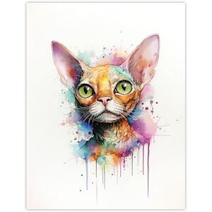 Artery8 Devon Rex Cat Lovers Gift Watercolour Pet Portrait Painting Artwork Extra Large XL Wall Art Poster Print Artery8 Devon Rex Cat Lovers Gift Watercolour Pet Portrait Painting Artwork Extra Large XL Wall Art Poster Print