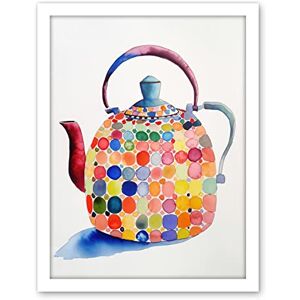 Artery8 Colourful Enamelled Teapot Tea Kettle Folk Art Watercolour Painting Artwork Framed Wall Art Print 18X24 Inch Artery8 Colourful Enamelled Teapot Tea Kettle Folk Art Watercolour Painting Artwork Framed Wall Art Print 18X24 Inch