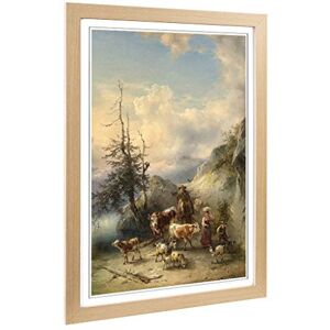 Big Box Art Framed Print of Friedrich Gauermann Animals and Landscape Design Wall Art Picture Home Decor for Kitchen, Living Room, Bedroom, Hallway, Oak, A2 / 24.5x18 Inch / 62x45cm Big Box Art Framed Print of Friedrich Gauermann Animals and Landscape Design Wall Art Picture Home Decor for Kitchen, Living Room, Bedroom, Hallway, Oak, A2 / 24.5x18 Inch / 62x45cm