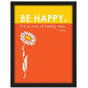 Wee Blue Coo Colette Be Happy Way Of Being Wise Artwork Framed Wall Art Print 18X24 Inch Wee Blue Coo Colette Be Happy Way Of Being Wise Artwork Framed Wall Art Print 18X24 Inch
