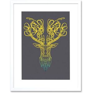 Wee Blue Coo Celtic Knot Stag Head Deer Ornate Decorative Scottish Framed Art Print Wee Blue Coo Celtic Knot Stag Head Deer Ornate Decorative Scottish Framed Art Print