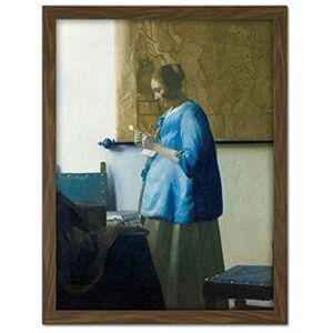 Artery8 Vermeer Woman Reading A Letter Painting Artwork Framed Wall Art Print 18X24 Inch Artery8 Vermeer Woman Reading A Letter Painting Artwork Framed Wall Art Print 18X24 Inch