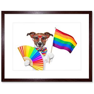 Wee Blue Coo Painting Illustration Jack Russell Dog Gay Pride Flag Framed Wall Art Print Wee Blue Coo Painting Illustration Jack Russell Dog Gay Pride Flag Framed Wall Art Print